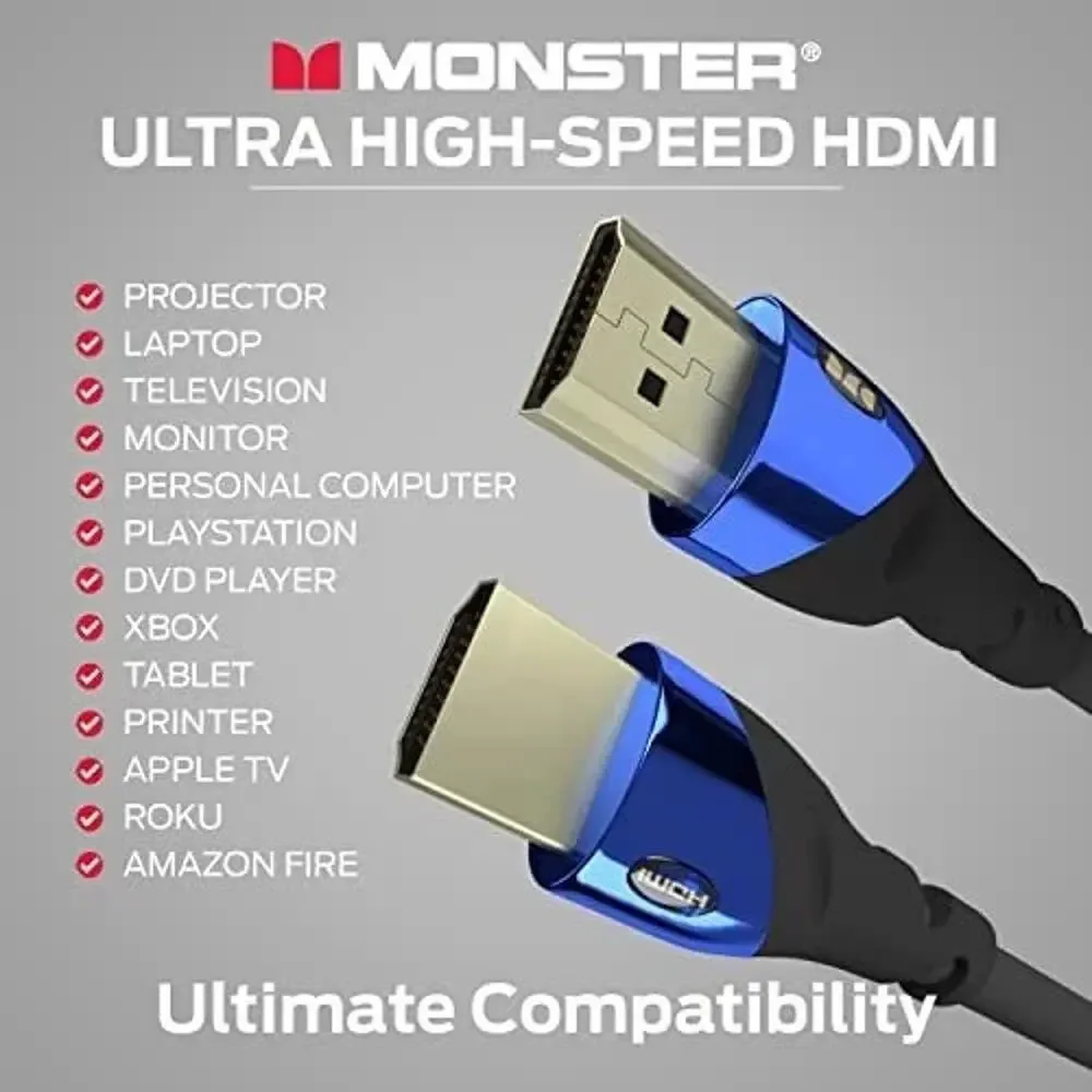 Monster HDMI Cable Ultra High-Speed Cobalt 2.1 48Gbps with eARC 8K